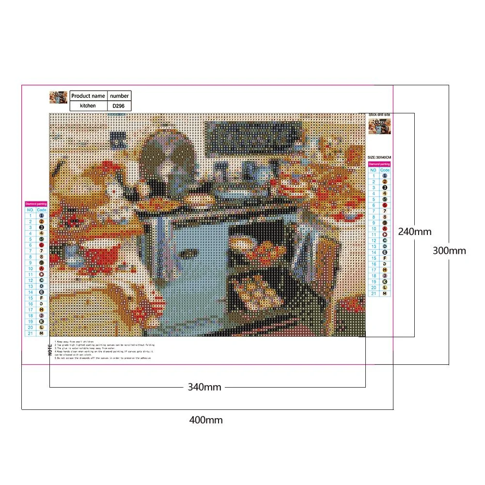 Diamond Painting - Full Round Drill - Mosaic Kitchen Pattern(40*30cm)