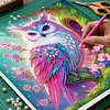 Framed Diamond Painting - Special Shaped - Pink Owl (25x25cm)