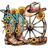 Luxury AB Velvet Diamond Painting Kit -  Cowboy boots and hat