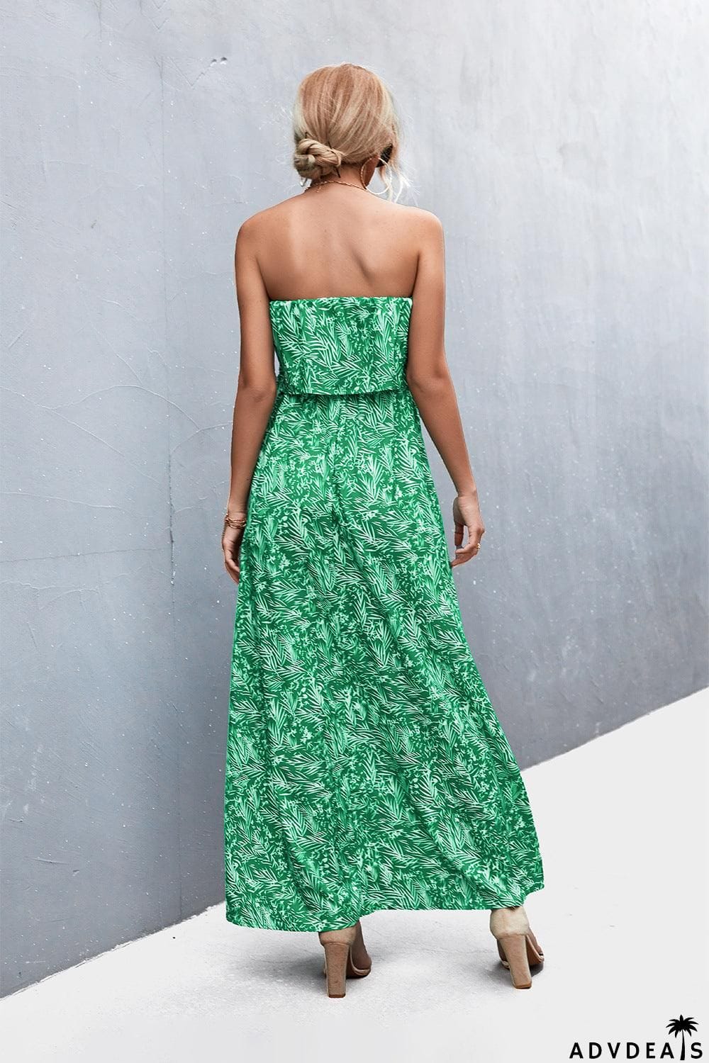 Strapless Split Maxi Dress
