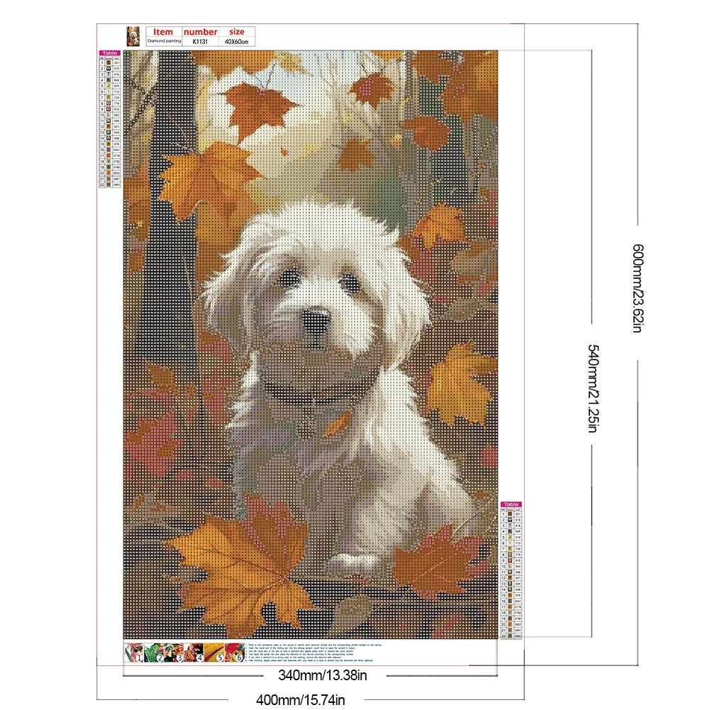 Diamond Painting - Full Round Drill - Deciduous Puppy(Canvas|40*60cm)