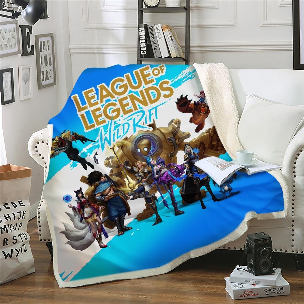 League of Legends Wild Rift Throw Blanket Fleece Plush Blanket for Couch Bed Sofa for Home Use