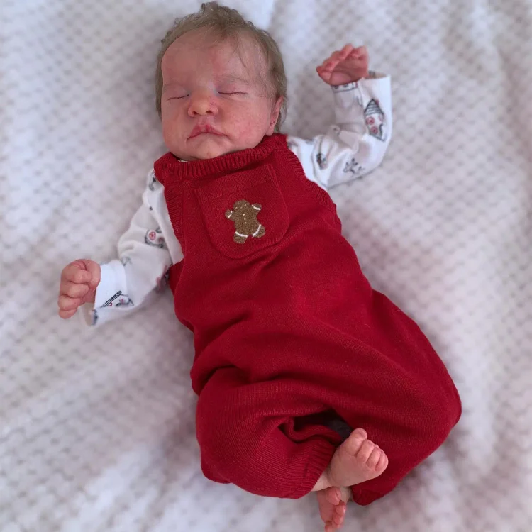 [New] 20" Newborn Lifelike Sleeping Baby Brown Hair Doll Girl Tagisa with Heartbeat💖 & Sound🔊：Realistic Reborn Baby Dolls By Rsgdolls®