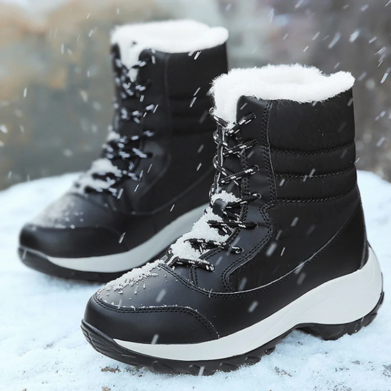 Qengg Women Ankle Boots For Winter Keep Warm Ladies Booties Ankle Boot  Shoes Woman Plus Size Women Waterproof Snow Shoes Plus Size