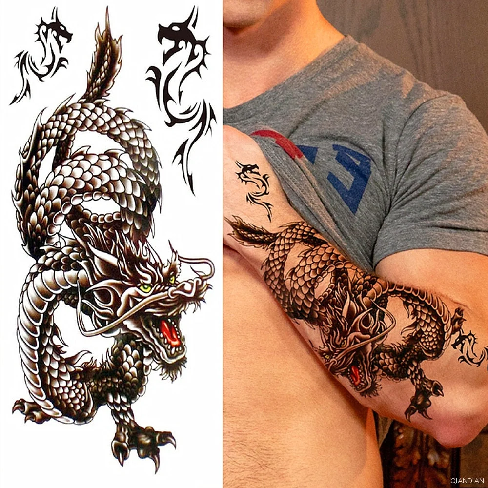 Black Alphabet Letter Temporary Tattoo Sticker Arm Sleeve Love Word Heart Lightning Fashion Fake Body Leg Finger Women Totem