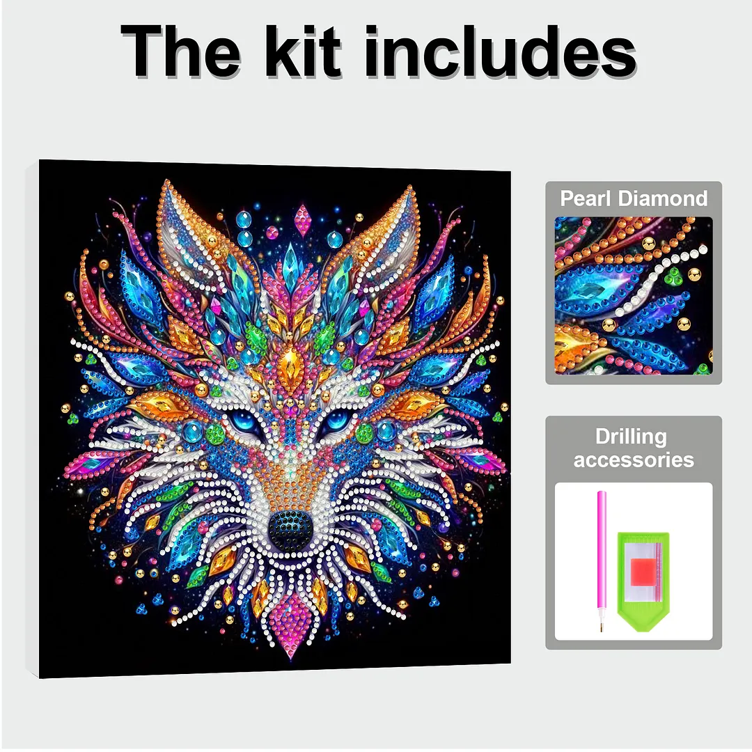 DIY Special Shape Drill Pearl Gem Diamond Art Painting Kit with Frame 9.84x9.84in Art Craft Pearl Diamond Painting for Adults Beginners Home Decor (BK41)