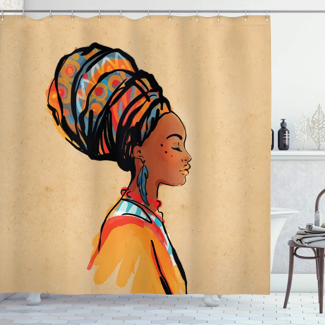 Africa Shower Curtain Safari Animal With Giraffe With Majestic Tree Sunrise Home Waterproof Fabric Bathroom Decor Set With Hooks