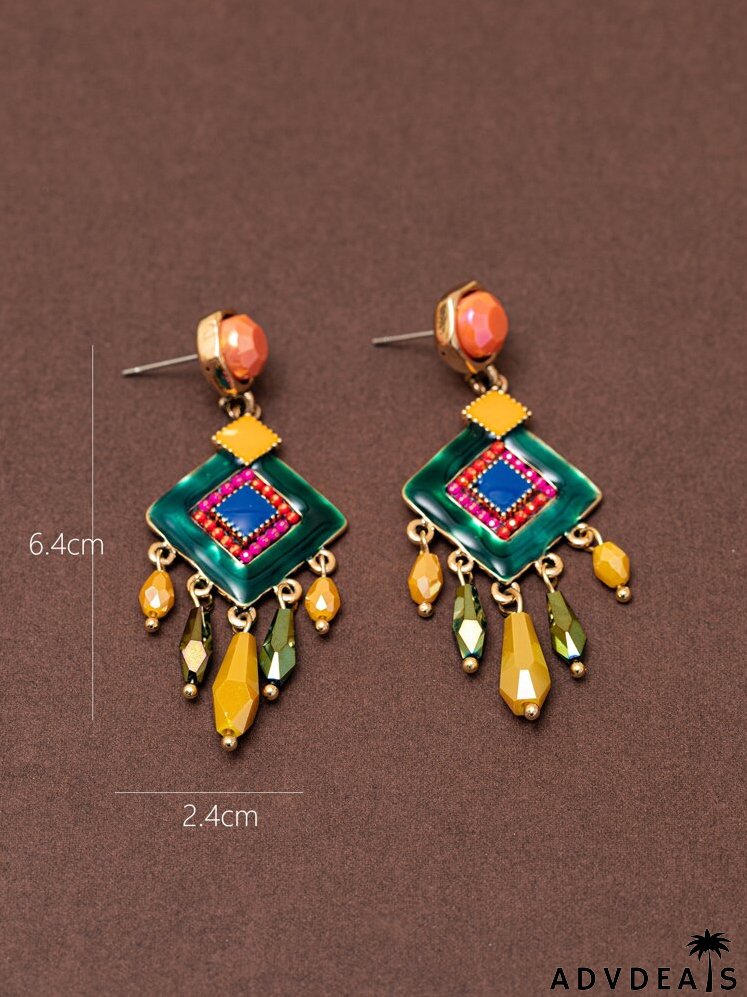 Geometric Decor Drop Earrings