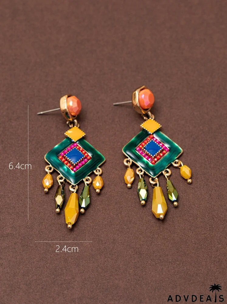 Geometric Decor Drop Earrings