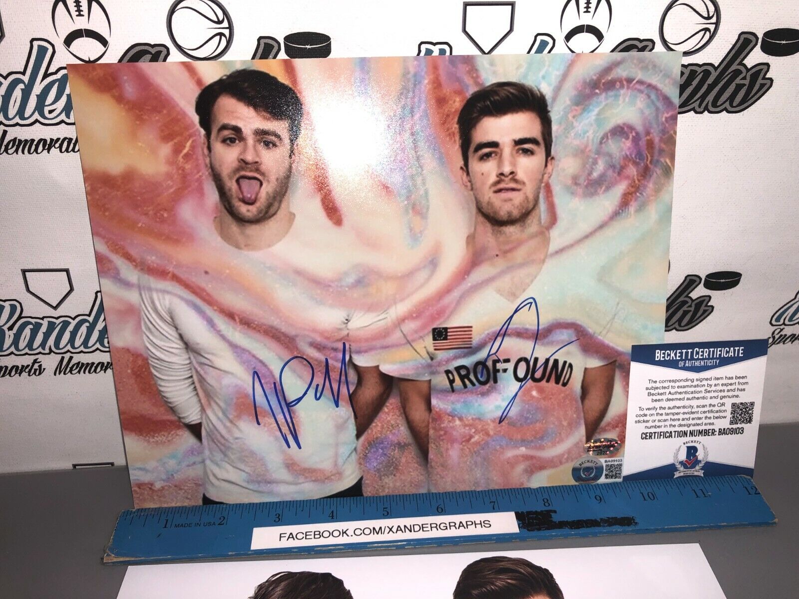 CHAINSMOKERS ALEX PALL DREW TAGGART AUTOGRAPHED 8x10 Photo Poster painting BECKETT BAS COA