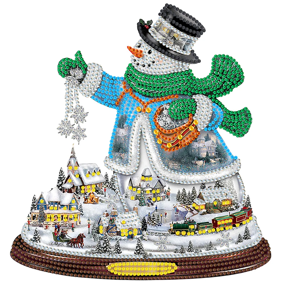 Partial Special-shaped Crystal Rhinestone Diamond Painting - Christmas Snowman(30*30cm)