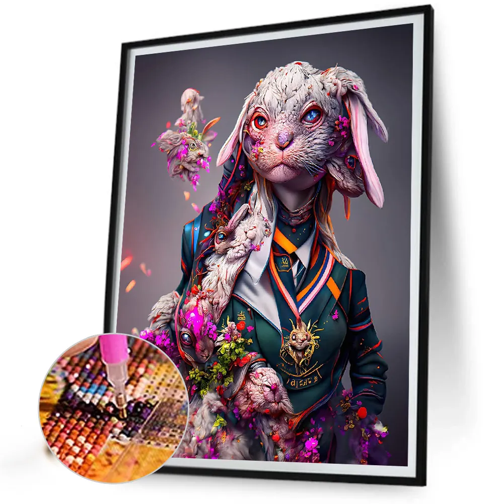 Full Round Diamond Painting 30*40cm - Captain Rabbit