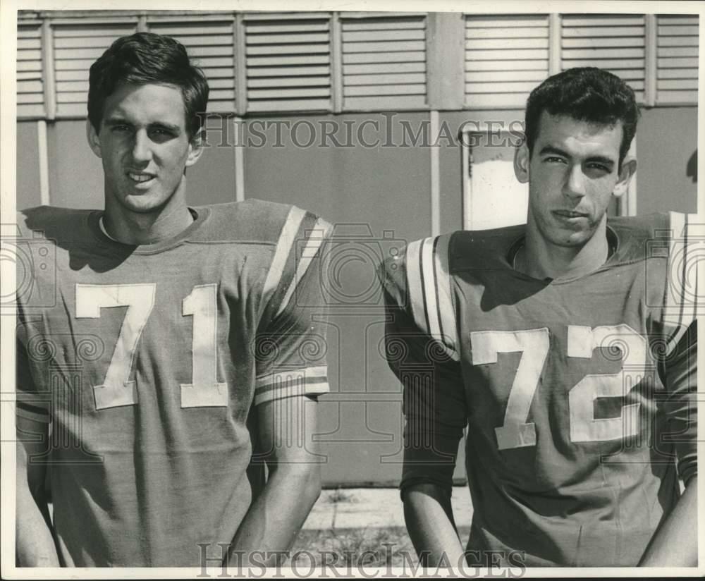 Press Photo Poster painting Football players Bruce McKeougn and Adrian Lazaro - nob58472