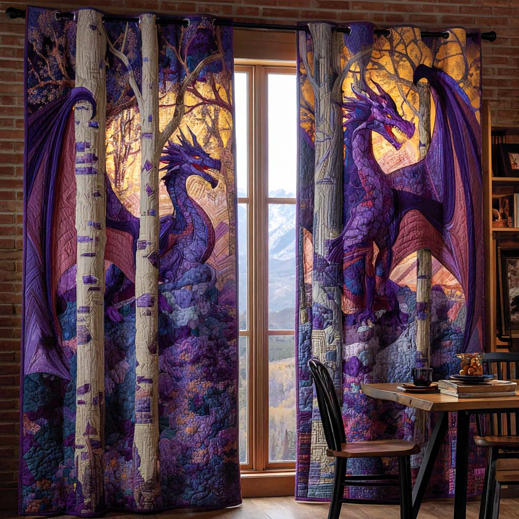 Dragon Scales Printed Quilted  Curtains NCU0NT11168