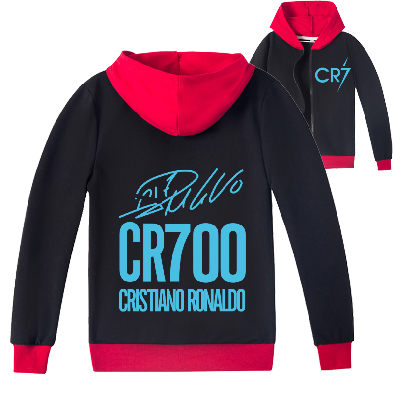 Mayoulove  Ronaldo Zip Hoodie for Boys  Girls - Ultimate Soccer Fan Gear, Stylish  Comfortable-Mayoulove