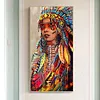 DIY Round Diamond Painting Aboriginal Women Rhinestone Home Decor Mosaic