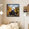 Paysage De Train De Village-Perceuse Ronde Peinture Diamant-30*30CM