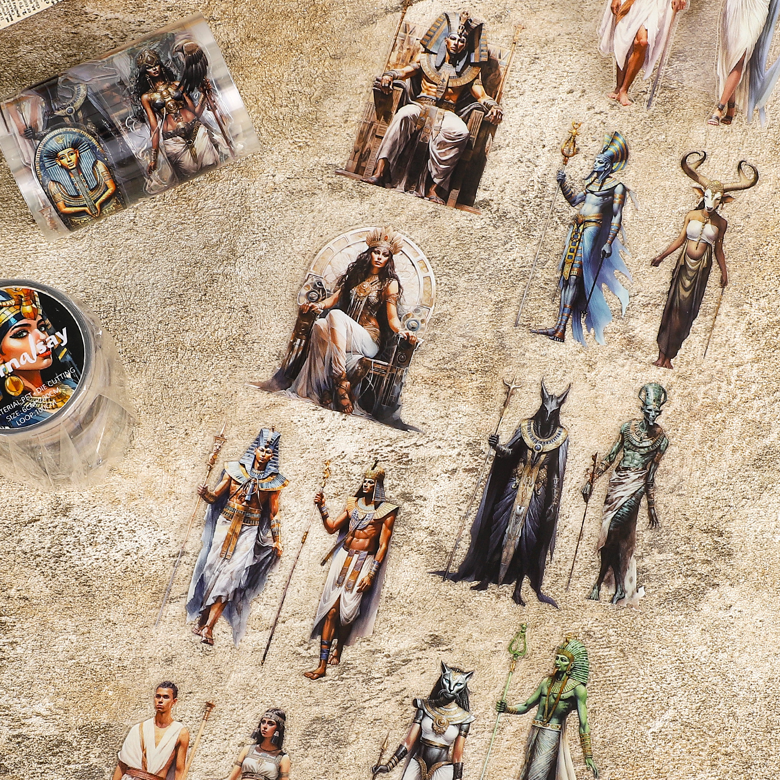 PET 테이프 - 60mm*200cm 빈티지 이집트 인물 피라미드