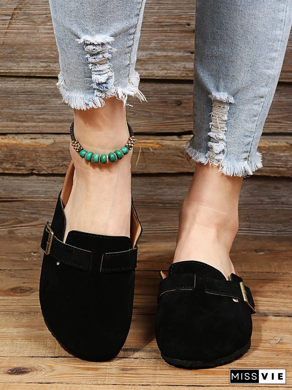 Solid Color Vintage Casual Mules