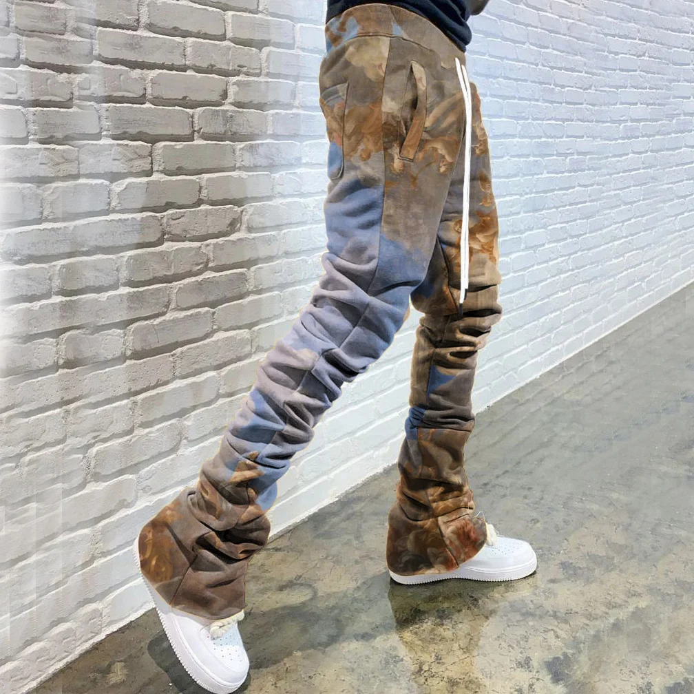 Angel Print Retro Sport Flare Trousers