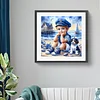 (US Local)Paint By Numbers Kit On Canvas DIY Oil Art Seaside Boy and Dog Picture Home Decor40x40cm