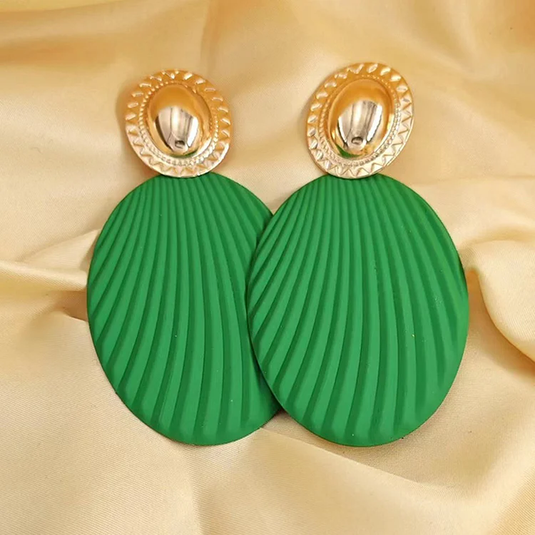 Fashion Circle Pleated Geometric Earrings