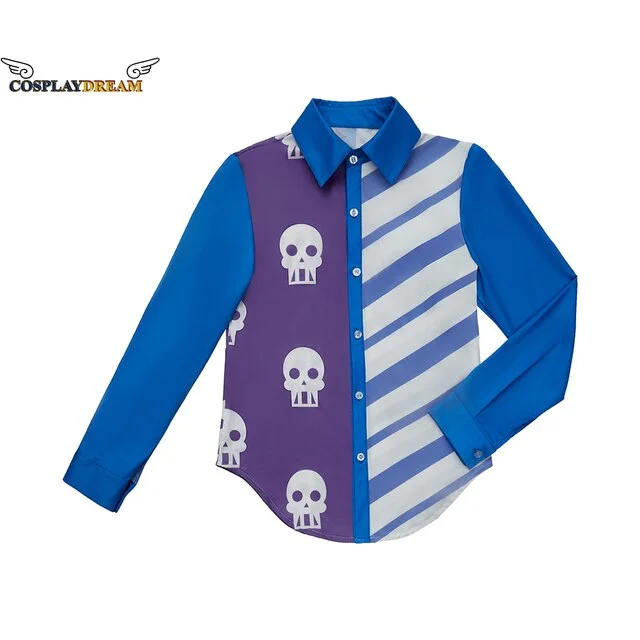 Sarah Lynn Cosplay Shirt Sarah Lynn Costume Women Blue Print Shirt Casual Long Sleeves Shirt Halloween Cosplay Outfit Plus Size