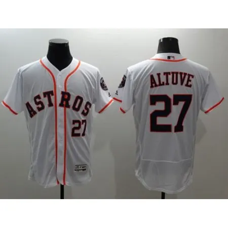 Men's Houston Astros #27 Jose Altuve White Flexbase Authentic Collection Stitched MLB Jersey