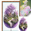 Landscape Leaf Silhouette-11CT Stamped Cross Stitch 40*70cm(Big Size) tapestrymarket