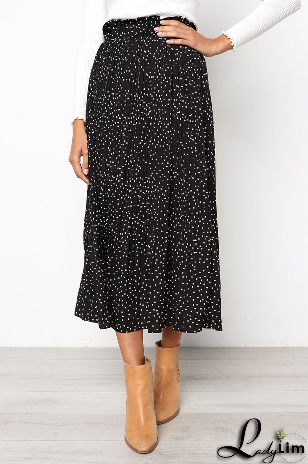 Women Pocket Pleated Skirt