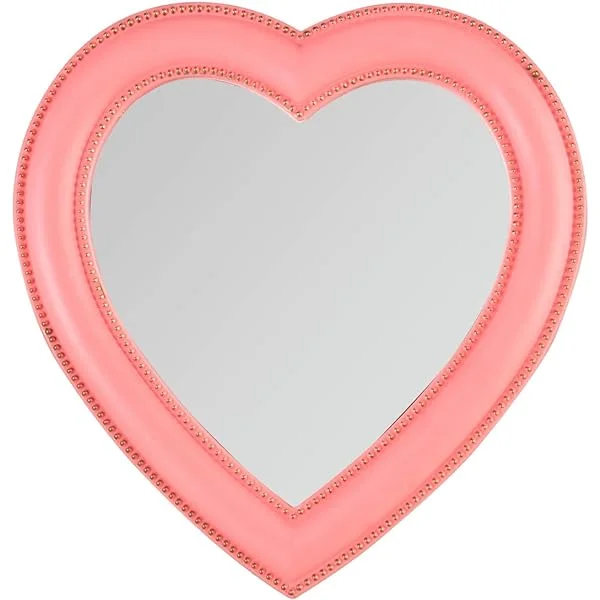 Heart Makeup Mirror Cosmetic Mirror Wall Desktop Mirror Bedroom Mirror,Valentines Day Gift(Pink)