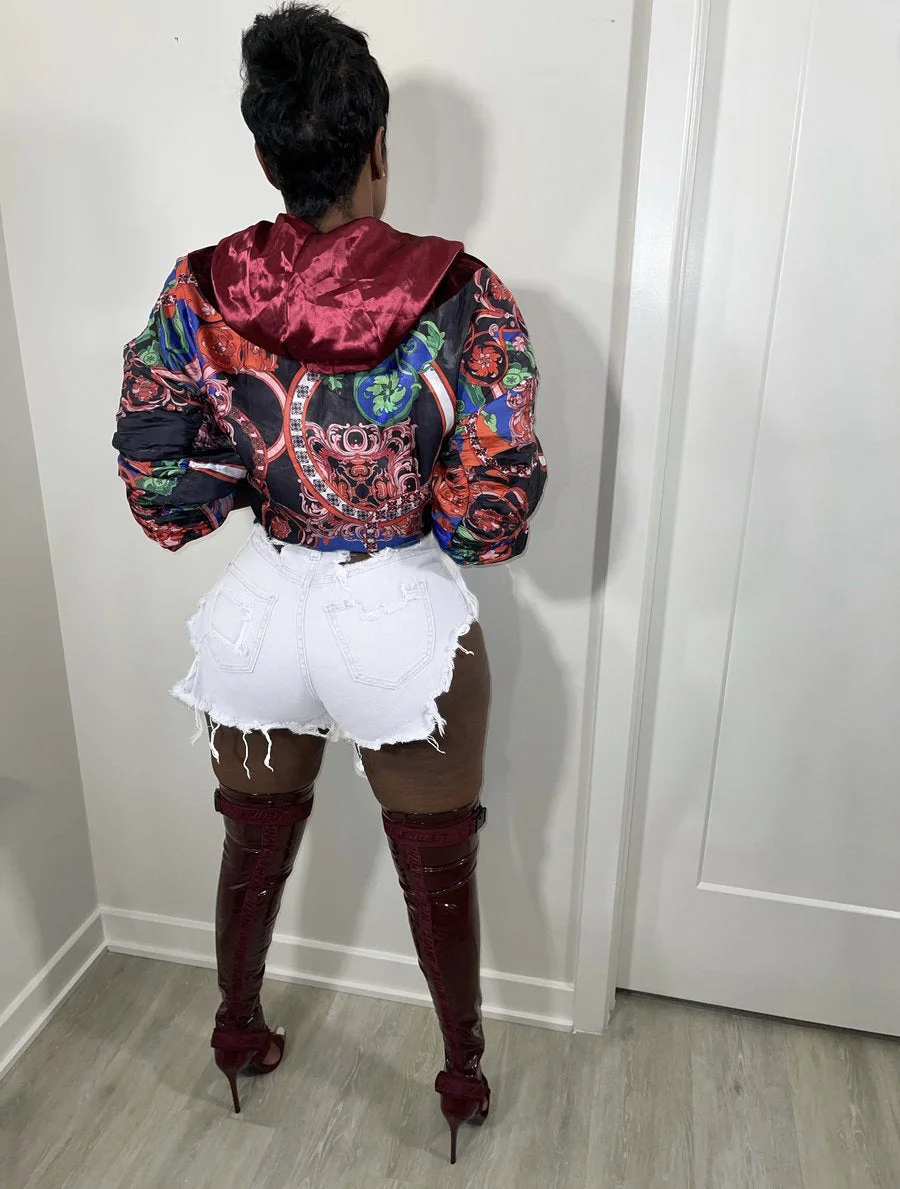 Uveng Street Ripped Stretch Denim Women's Shorts