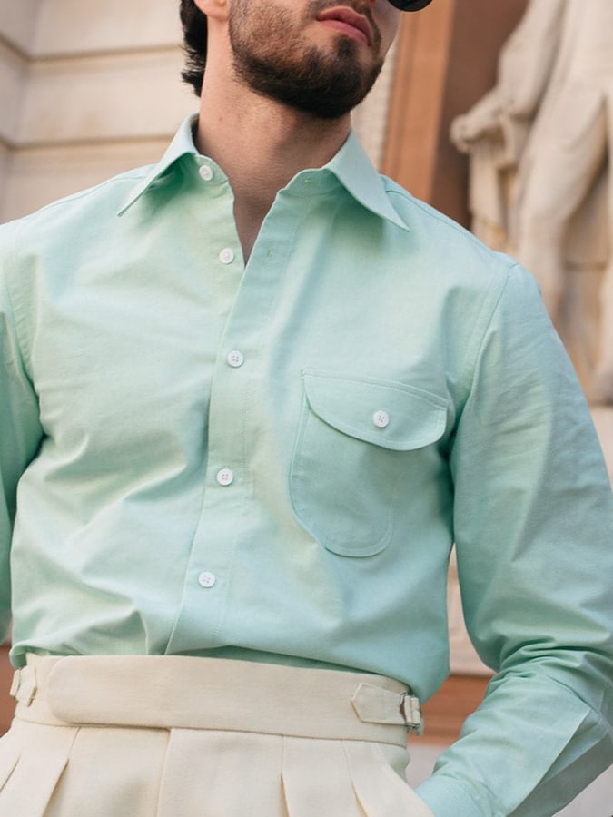 Men's Shirt Blue-green Color