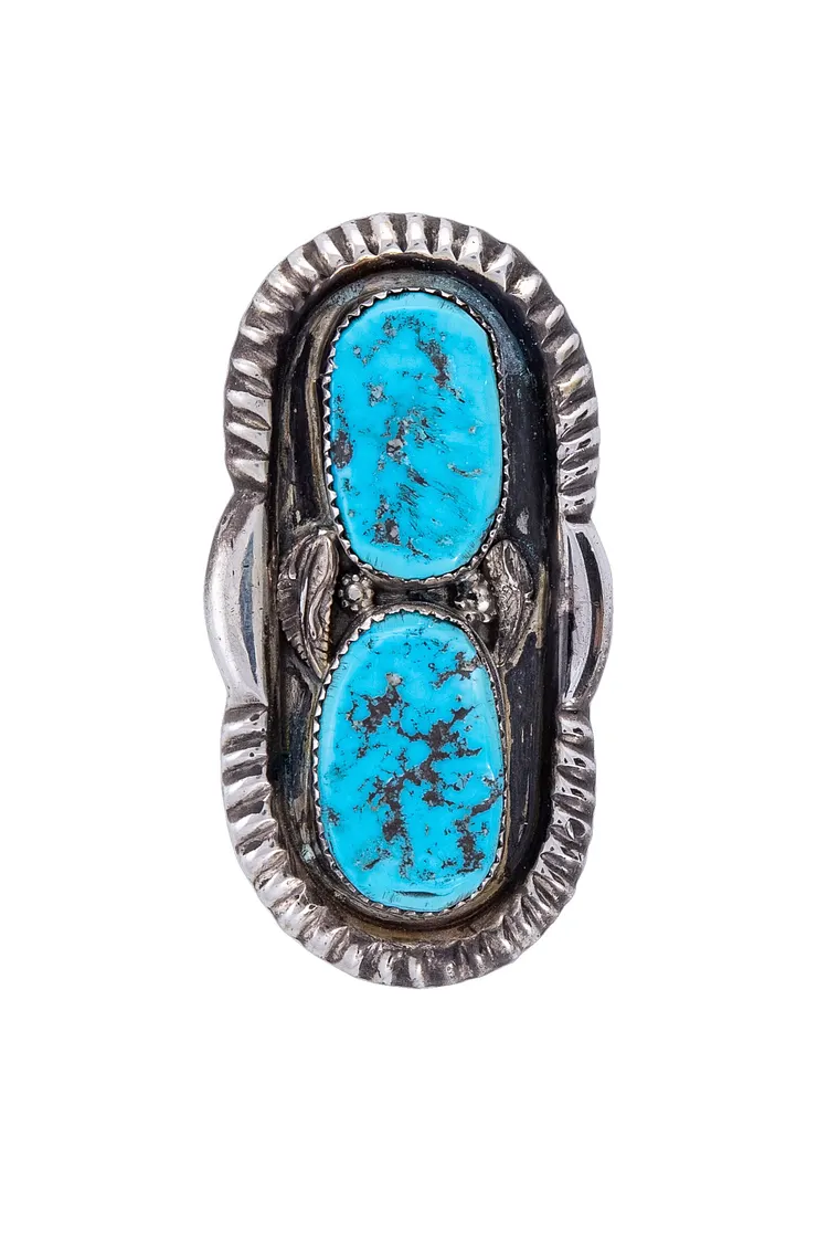 Ring, Turquoise, Double Stone,  Sleeping Beauty, Hallmark, 690