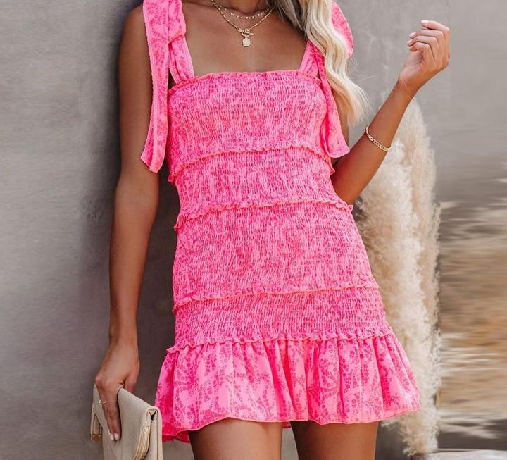 Women's Tiered Ruffle Ruched Cami Dress