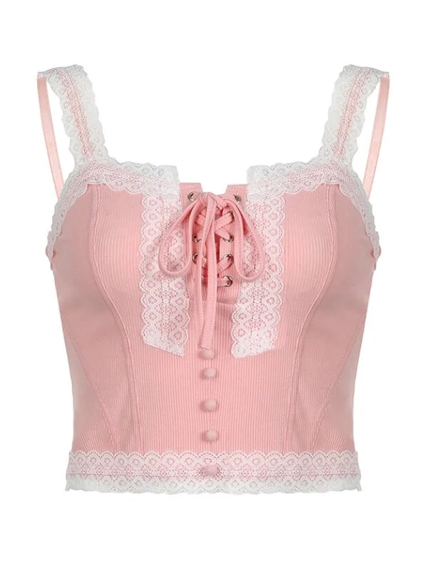 Sweet Pink Lace Camisole
