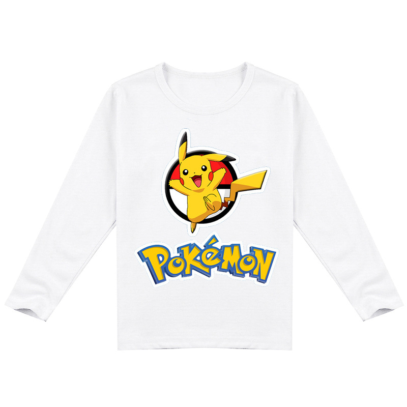 Mayoulove Pikachu Kids Long Sleeve T-Shirt - Cute and Comfy Pokemon Print for Boys and Girls - Perfect for Casual Wear and Playtime - Ideal for Fans of the Iconic Anime Character - Unisex Design for Toddlers and Children-Mayoulove