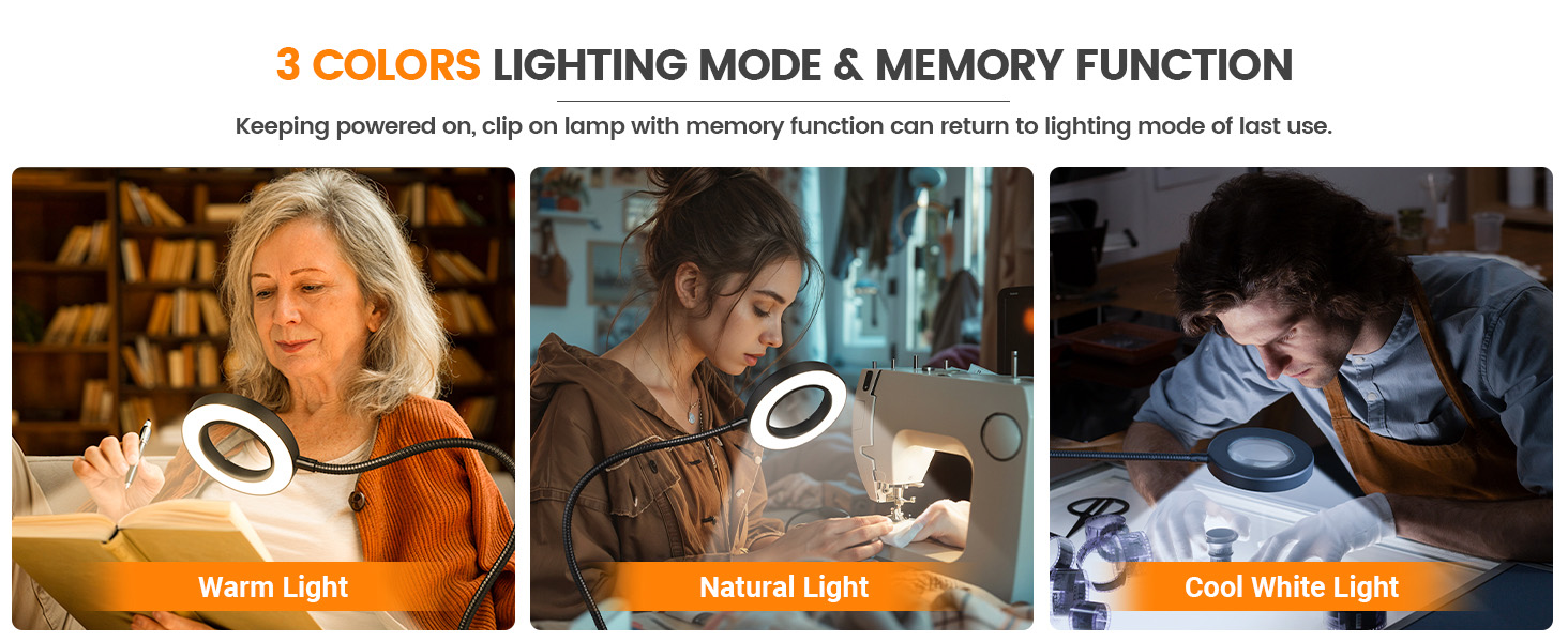 Likron Watches Likron USB Powered LED Magnifying Lamp with Clamp