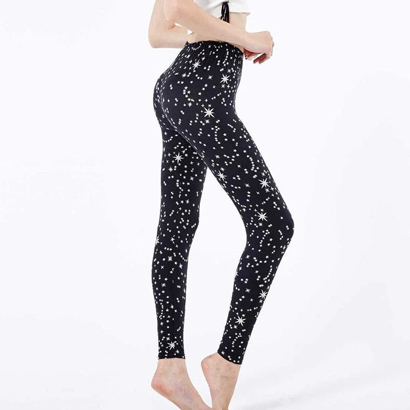 CUHAKCI Polyester High Quality Stretchy Workout Leggings Women Printed Outwear Running Leggins Ankle Length Leggings