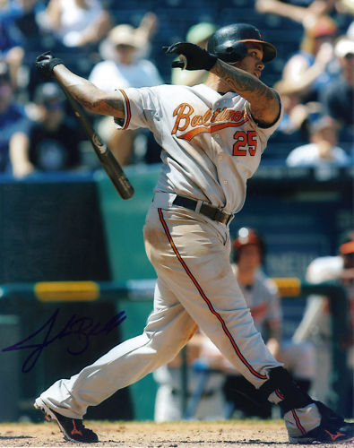 JOSH BELL BALTIMORE ORIOLES ACTION SIGNED 8x10