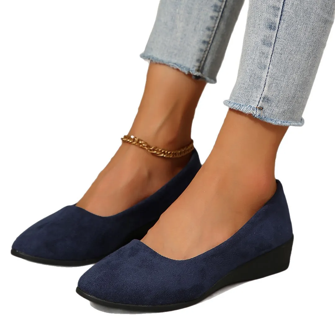Breakj Breakj New Women's Leisure Single-Shoe Large-Size Round Head Pedaling Slope Single-Shoe Bean Shoes