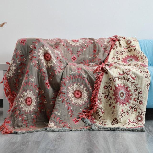Bohemian Cotton Blanket Throw Cover For Sofa and Bed