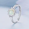925 Sterling Silver Ring Plated Trendy Sun Design