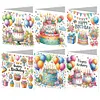 6Pcs carte de voeux d&rsquo;anniversaire-bricolage