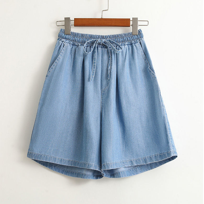 Mature Women Summer Pants Lyocell Denim Shorts