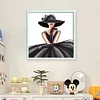 (Stamped/Counted) Elegant Woman In Hat-11CT Cross Stitch 40*40cm/15.75*15.75in