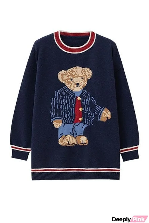 Color Block Bear Sweater Vest