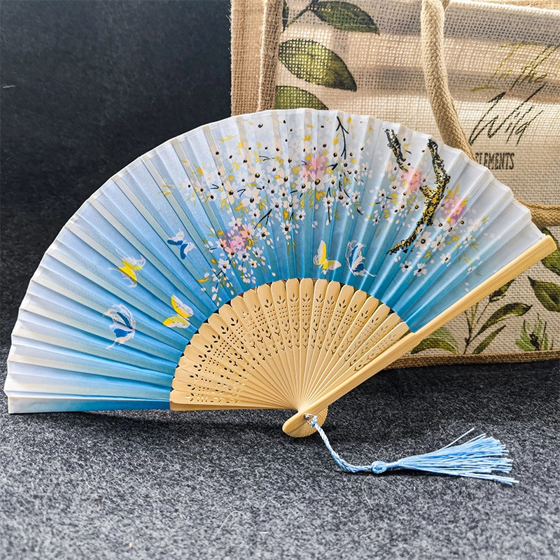 Antique Fan Folding Fan Men’s And Women’s Classical Dancing Fan Ancient Costume Performance Photography Hanfu Props Chinese Style Handmade Folding Fan