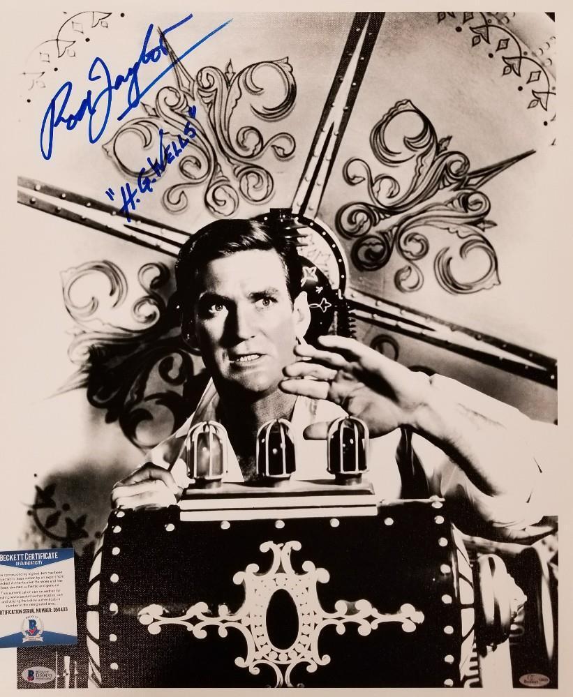 ROD TAYLOR Signed 16x20 Canvas #1 H.G. Wells The Time Machine BECKETT BAS COA