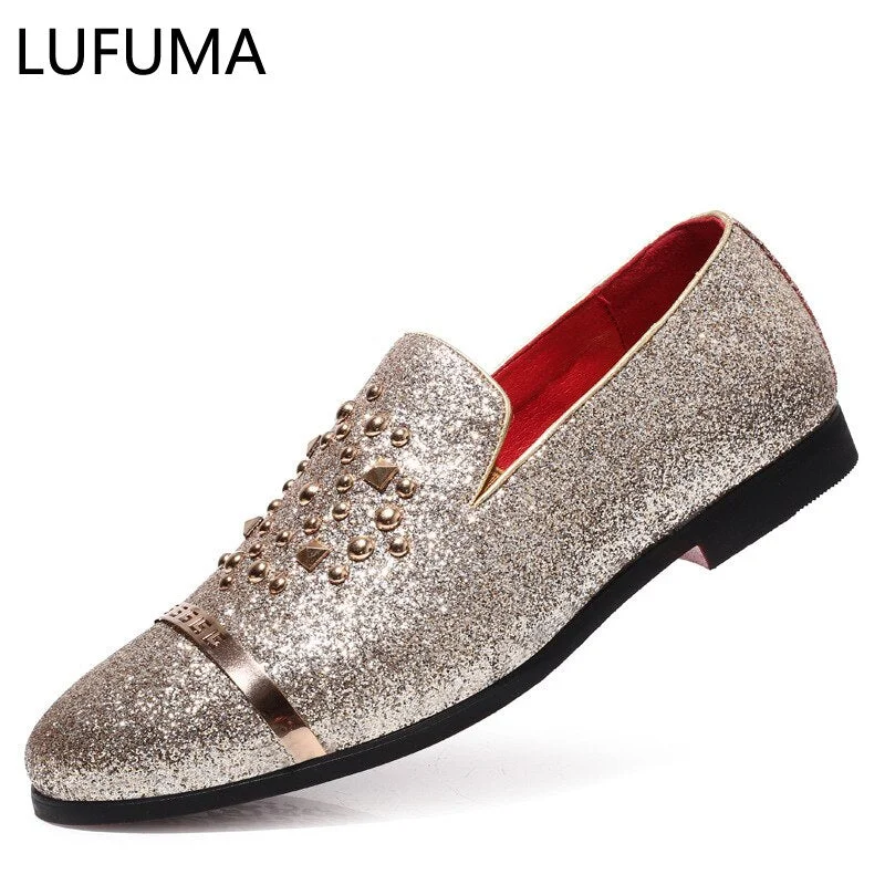 Italian Fashion Glitter Loafers Men New Arrival 2020 Coiffeur Wedding Dress Formal Shoes Men Elegant Party Shoes Men Classic